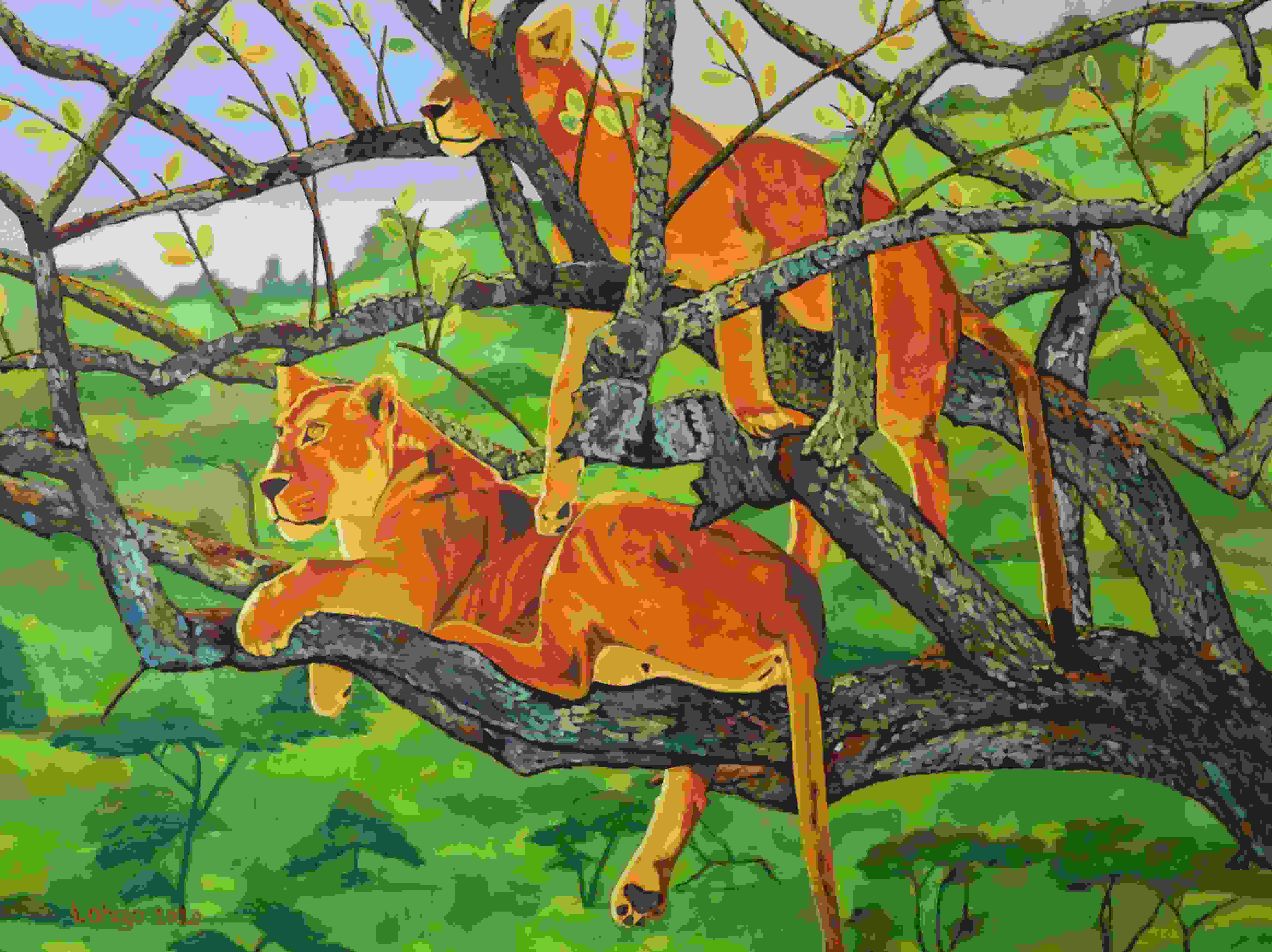 Lionesses in a Tree